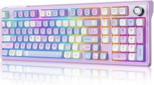 Creamy Keyboard with number pad, Wireless Mechanical Keyboard w/ Knob | F98 RGB picture