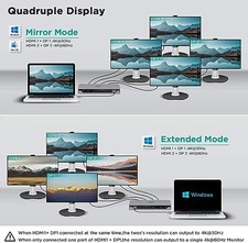 Gray - Docking Station, QGeeM USB C Laptop Docking Station Dual Monitor picture