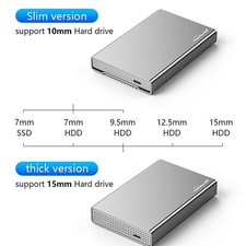 Blueendless 2.5 Inch SATA HDD SSD Enclosure USB C 3.1 Aluminum Case picture