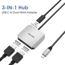 USB C to HDMI and DisplayPort Splitter Adapter 4K@60Hz, Dual Monitor Adapter picture
