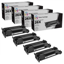 LD 4PK Replacement HP 26X CF226X Black Toner Cartridge LaserJet Pro M402d M426dw picture