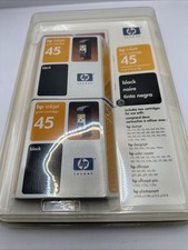 Vintage HP 45 Black Inkjet Print Cartridge Lot X 2 New Sealed Expired 2002 NOS picture