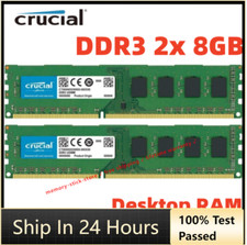 CRUCIAL DDR3 2x 8GB 16GB PC3-12800 Desktop 1600MHz 240pin DIMM Memory RAM 16G 8G picture