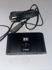 Pway 8K DP Display Port KVM Switch 1 Monitor 2 Computers 8K 4 3.0 USB Open Box picture