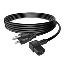 6FT 90 Degree Universal 3 Prong AC Power Cable 18AWG Computer Printer Monitor TV picture