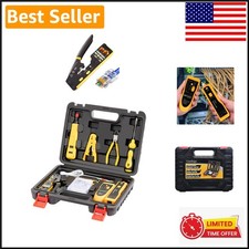 Professional RJ45 Crimp Tool Kit with Wire Tracker & Punchdown Tool – Yellow picture
