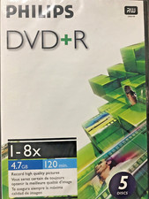 Philips DVD+R RW 1-8x (5 DVD Set) 4.7 GB Discs  120 Min New, Sealed picture