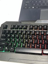 Bugha RGB LED Gaming Keyboard for PC Wired Colorful Black ZE091620 NWOB picture