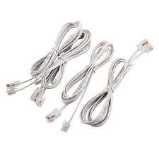 Plastic RJ11 6P4C to RJ45 8P8C Modular Telephone Network Extension Cable 4pcs picture