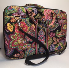 Vera Bradley Symphony In Hue Hardshell Laptop Case Handle Strap Quilted Paisley picture