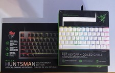 Razer Huntsman Tournament Edition + Full Set Razer White Pbt Keycaps/ Cable picture