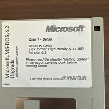 Microsoft MS-DOS 6.2 Upgrade 3 Disk Floppy Set 1.44MB Vintage picture