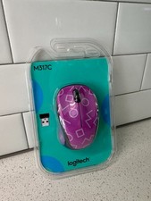 Logitech M317c Compact Wireless Mouse - Purple 80s 90s vintage pattern picture