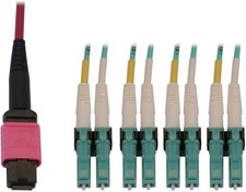 Tripp Lite Multimode Fiber Patch Cable, 50/125 OM4 MPO to 4X Switchable LC... picture
