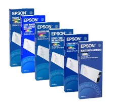 6 x Genuine Ink Epson Stylus Pro 9000 / T407 T408 T409 T410 -T412 Cartridges picture