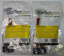 Lot of 2 StarTech PYO2LSATA 6in Latching SATA Power Y Splitter Cable Adapter M/F picture
