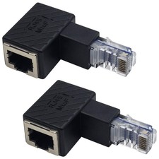 90 Degree Ethernet Extender Adapter, Upwards Angled RJ45 Male to Female, Cat5... picture