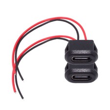 2 Pack 2Pin Open Cable to USB C Female DC 5V3A Flush Mount Charging Port Adapter picture