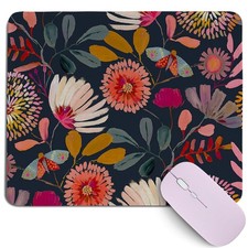Cz tulip Spring Black Colorful Floral Mouse Pad,Summer Dark Floral Plants Des... picture