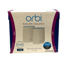 NETGEAR Orbi Mini RBK22 Tri-Band Mesh WiFi System Whole Home WiFi NEW - 2 Pack picture
