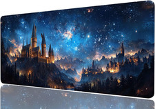 Fantasy Castle Extended Mouse Pad Night Starry Blue Sky Mousepad XL Large Gaming picture