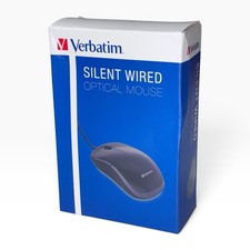 Verbatim USB Silent Corded Optical Mouse - Wired Noiseless Click Black 70749 picture