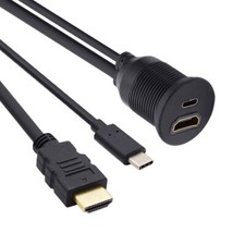 Cablecy Waterproof Dustproof USB-C Type-C USB 3.1 &HDMI 4K Extension Flush Ca picture