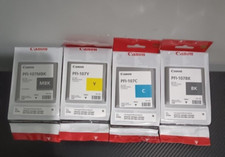 Canon PFI-107BK PFI-107Y PFI-107C PFI-107MBK Lot of 4 Exp 2025 picture