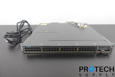 Cisco WS-C3750X-48PF-S 48-Port Gigabit IP Base Switch with Cables w/ WARRANTY picture