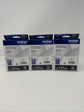 GENUINE Brother LC101BK Black Ink Cartridge LOT OF 3 EXP 05/2027 NEW and SEALED picture