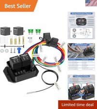 Digital Radiator Fan Switch Kit 12V/24V, Adjustable 104°F-230°F w/Dual Electr... picture