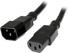 StarTech PXT100146 6FT AC Heavy Duty Power Extension Cord C14 To C13 15A Black picture