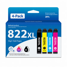 822XL 4PK BK/C/M/Y With Chip Ink for WF-3820 WF-3823 WF-4820 WF-4833 WF-4834 picture
