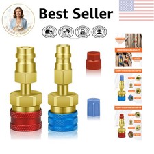 Brass R1234YF to R134A Quick Coupler Set - Leak-Free AC Charging Kit picture