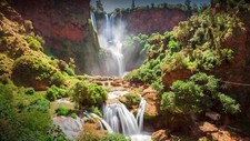 Landscape nature fall mountains trees plants water long Custom Gaming Mat Desk picture