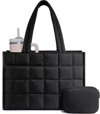 Tote Bag for Women, Puffer Work Handbag 17 Inch Laptop Purse for Nurse Teacher picture
