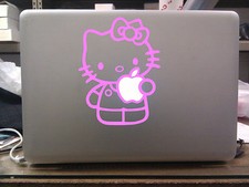 Hello Kitty Holding Apple Cute Decal MacBook Vinyl Sticker for 13