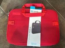 SPECK Station Pro Sleeve Laptop Case Travel Bag Red Opens Flat picture