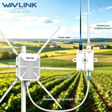 WAVLINK AX3000 Outdoor WiFi 6 Extender Router Repeater for Garage Yard RV Farm picture