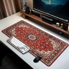 1pc Vintage Persian Pattern Design Large Keyboard Mat, Durable Mouse Pad, Smal picture
