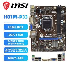 MSI H81M-P33 Motherboard M-ATX Intel H81 LGA1150 DDR3 SATA2/3 DVI-D VGA PS/2+I/O picture