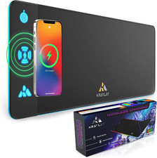 Kraylay XXL RGB Gaming Mouse Pad with Wireless Charger, 11 Colors LED Mouse M... picture