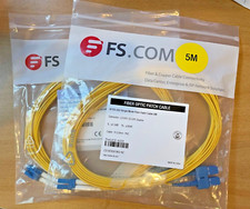 2 PACK LOT 5M LC-SC Duplex 9/125 Single Mode Fiber Optic Patch Cable Yellow FS picture