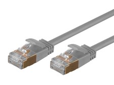 Monoprice Cat6A Ethernet Cable 10m Gray RJ45 36AWG S/STP LAN Modem Router 5pcs picture