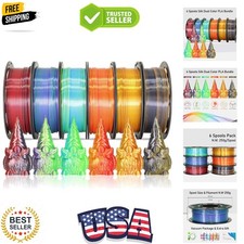 6 Spools Bicolor Dual Color 1.75mm 3D Printer Filament Bundle, 3D Printing Si... picture