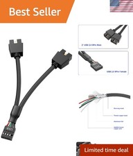 Motherboard 9pin .0 to Dual 9pin Extension Cable, 9 pin to 2 * 9 pin Splitter... picture