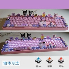 Kuromi luminous mechanical keyboard wired wireless blue axis notebook keyboard picture