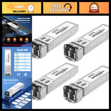 10G SFP+ LC Module 4 Pack, 10Gb 850nm Multimode Transceivers, 300m Range, Plug & picture