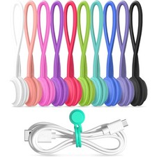 Magnetic Cable Ties 10 PCS Reusable Cable Organizers Earbuds Cords USB Cable picture
