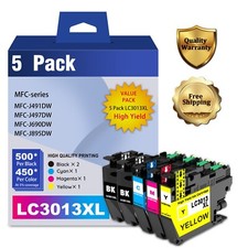 LC3013XL High Yield 5-Pack Ink BK/C/M/Y for Brother MFC-J497DW MFC-J690DW  picture